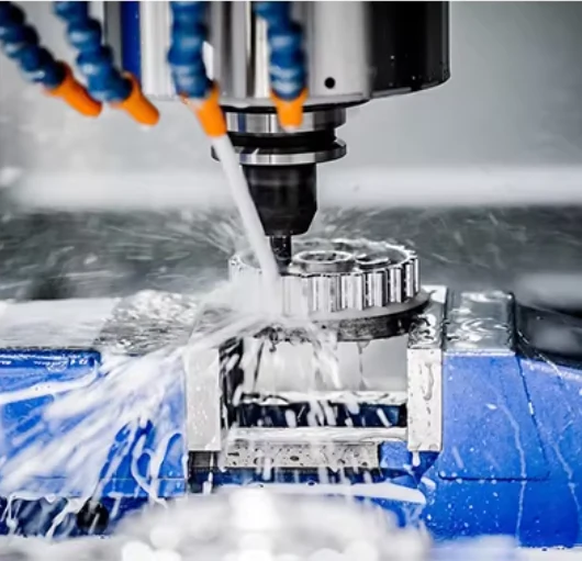 CNC machining process with coolant